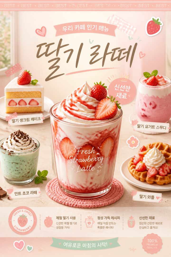 카페 메뉴 포스터
