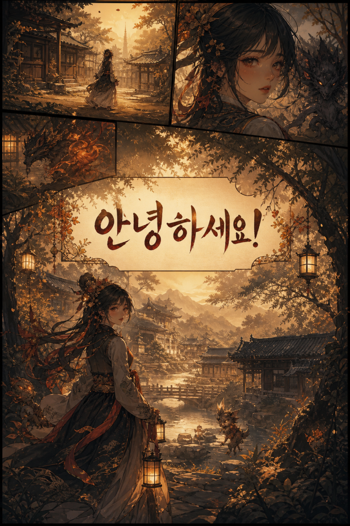 지브리풍 한국 마을