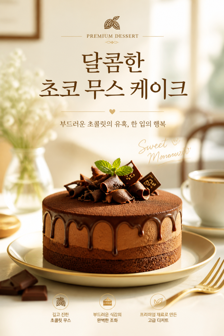 캐주얼 카페 디저트 광고 포스터