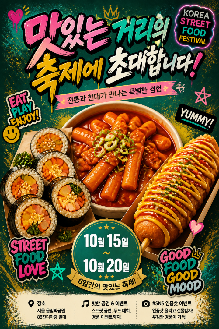 한국 스트리트 푸드 페스티벌 포스터