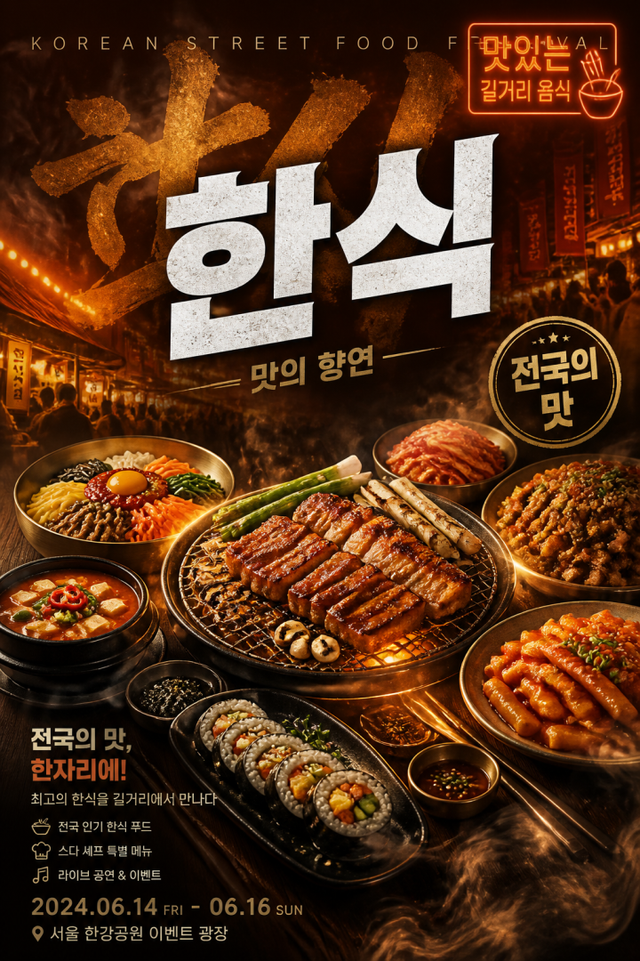 현대 한식 푸드 페스타 포스터