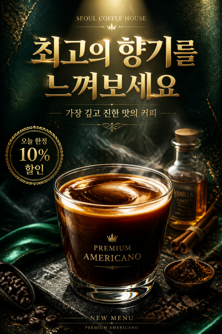 럭셔리 커피 광고 포스터