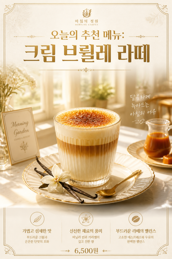 세련된 카페 메뉴 포스터