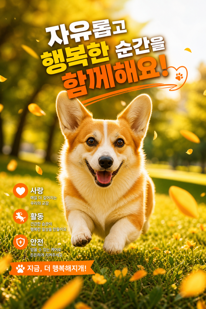 반려견의 자유로운 순간