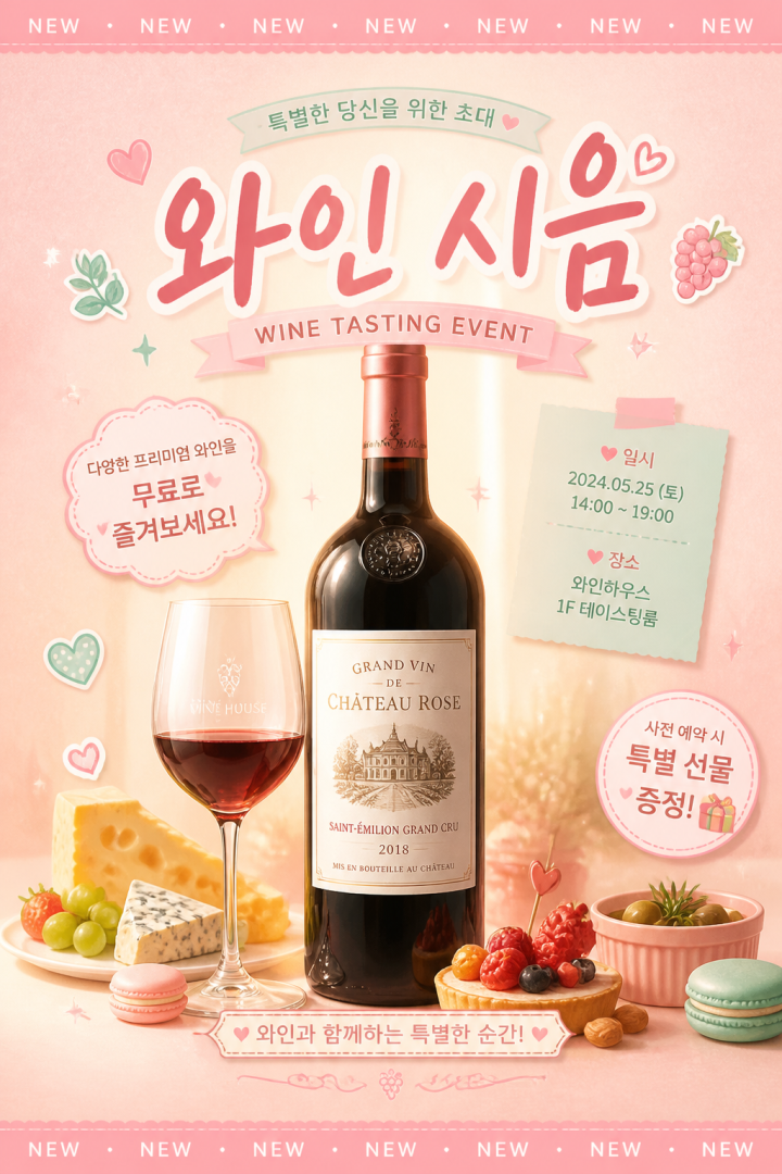프리미엄 와인 시음 이벤트 카드 포스터