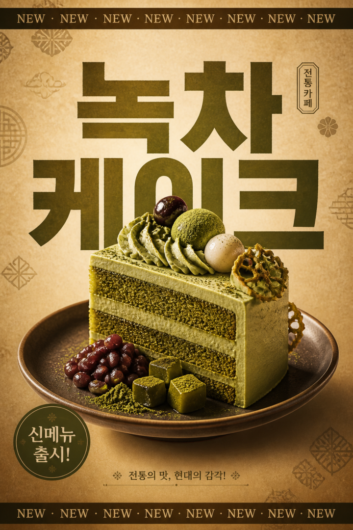 모던 한식 카페 메뉴 포스터