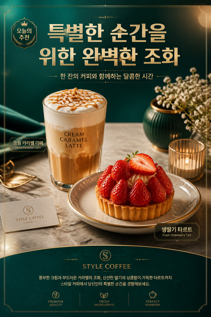 모던 커피샵 메뉴 보드 디자인