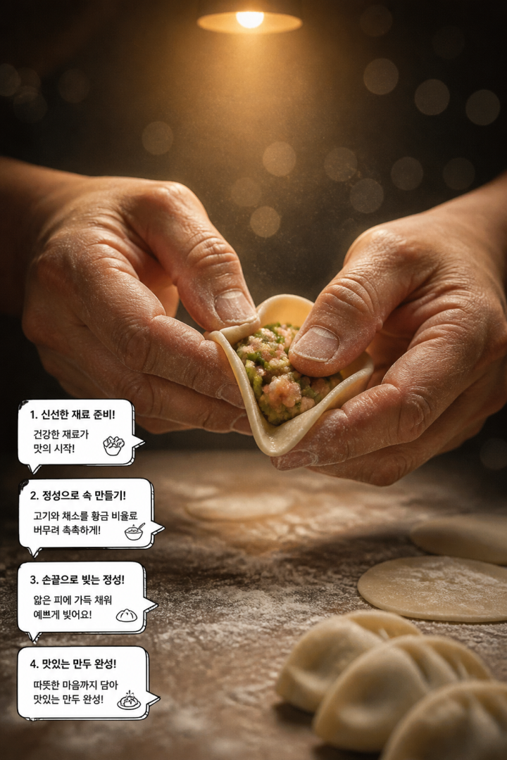 1970년대 감성 만두 조리 과정 다큐멘터리