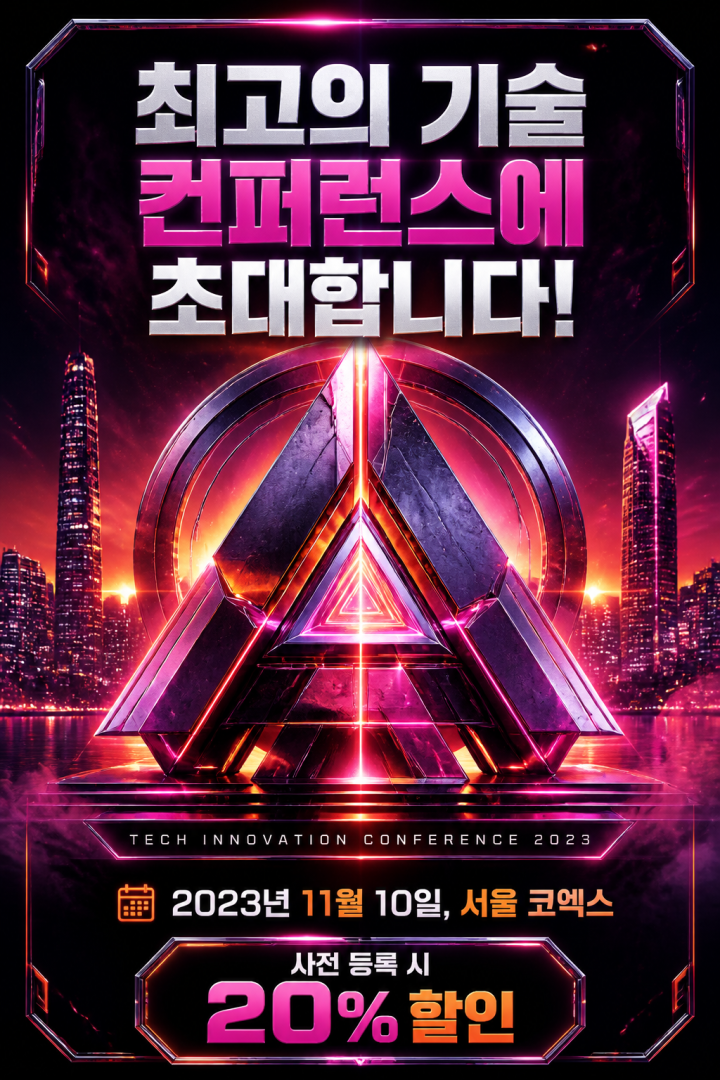 1980년대 네온 레트로 이벤트 포스터