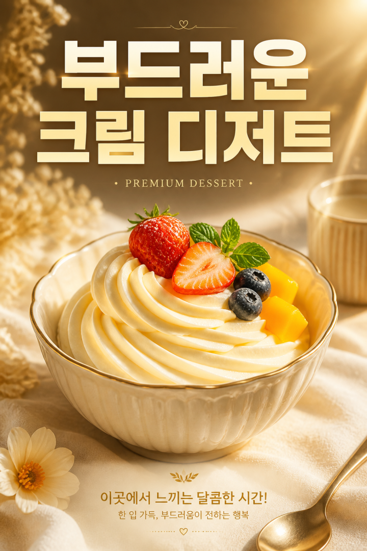 캐주얼 카페 디저트 광고 포스터