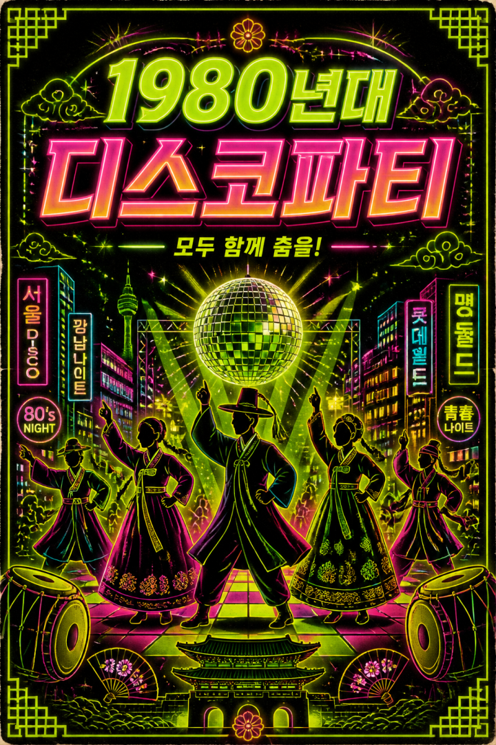 레트로 디스코 이벤트 포스터