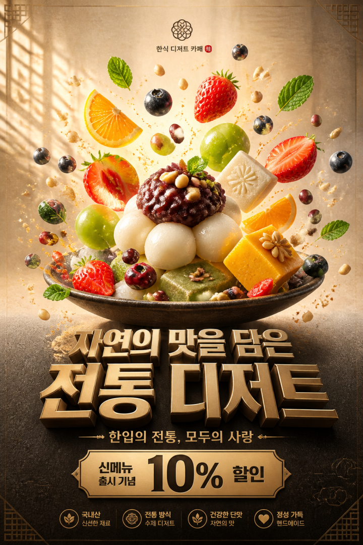 중력을 거스르는 카페 메뉴 포스터