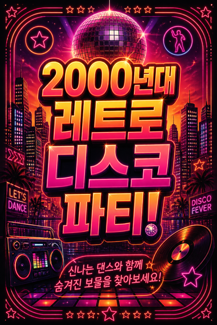 레트로 디스코 이벤트 포스터